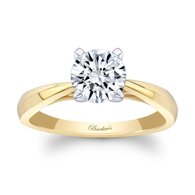 Barkev's 14K Yellow Gold Tapered Solitaire Ring 7731L