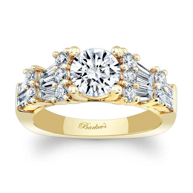 Barkev's 14K Yellow Gold Baguette And Round Diamond Ring 7985L