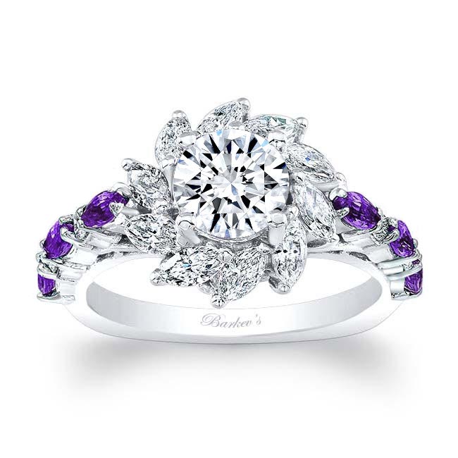 Barkev's Lab Grown Diamond Amethyst Sunflower Engagement Ring 7992LAM