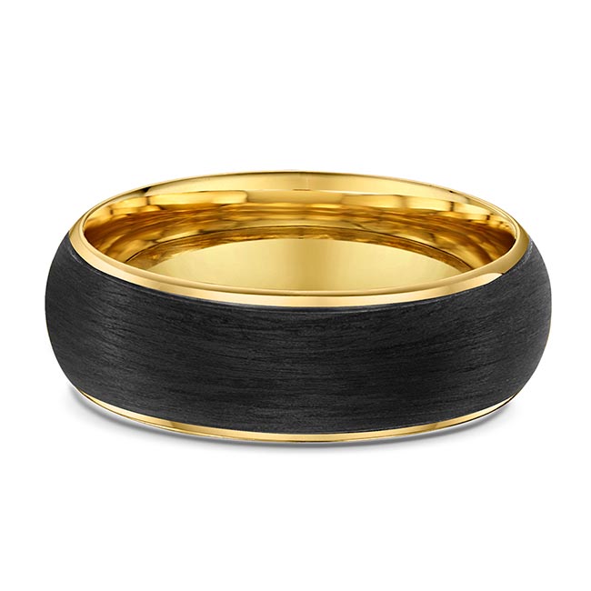 Carbon Fiber Mens Black Wedding Band 586B00