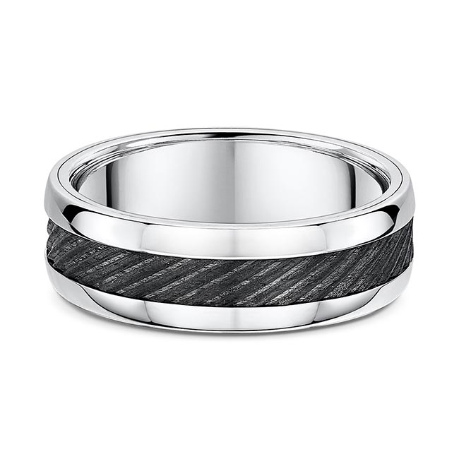 Carbon Fiber Men's Textured Wedding Band 650B01