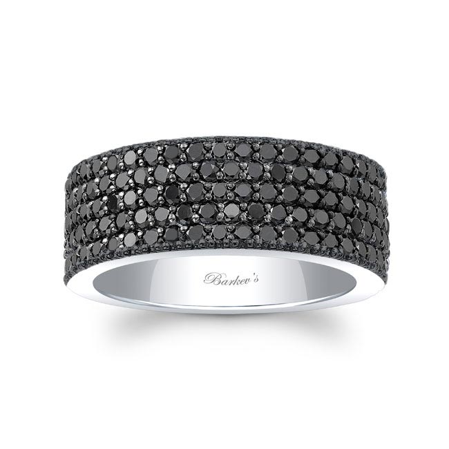 Barkev's Mens 5 Row Black Diamond Band 8215GABK