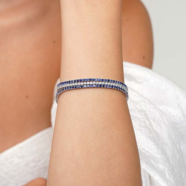 Barkev's 3 Row Sapphire And Diamond Bracelet PM8355BS