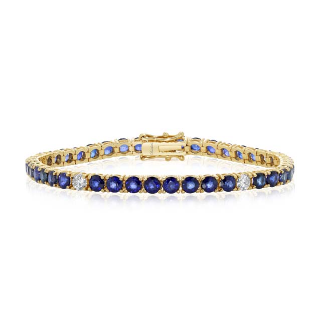 Barkev's 14K Yellow Gold Tennis Bracelet With Lab Grown Sapphires PM8357BS