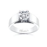 Wide Band Solitaire Engagement Ring