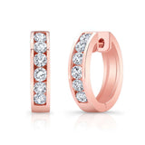 1 Carat Channel Lab Diamond Hoop Earrings