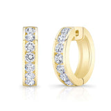 2 Carat Channel Diamond Hoop Earrings