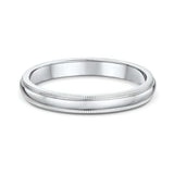 3mm Milgrain Edge Platinum Wedding Band