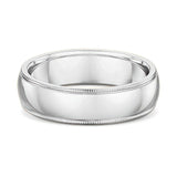 6mm Milgrain Edge Platinum Wedding Band