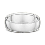 7mm Milgrain Edge Platinum Wedding Band