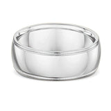 8mm Milgrain Edge Platinum Wedding Band