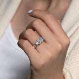 Three Stone Moissanite Engagement Ring