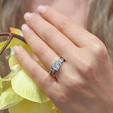 Three Stone Moissanite Engagement Ring