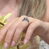 Three Stone Moissanite Engagement Ring
