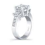 Three Stone Moissanite Engagement Ring
