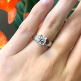 Square Shank Moissanite Solitaire Ring