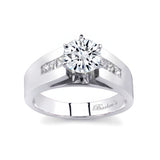 Six Prong Round Moissanite Channel Ring