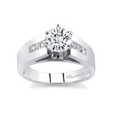 Six Prong Round Diamond Channel Ring