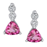Trillion Cut Pink Tourmaline Earrings 5380E