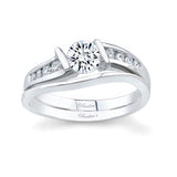 Half Carat Moissanite Curved Wedding Ring Set