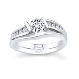 Half Carat Curved Wedding Ring Set