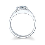 Half Carat Moissanite Curved Wedding Ring Set
