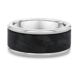 10mm Textured Carbon Fiber and White Gold Band