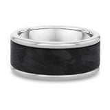 10mm Textured Carbon Fiber and White Gold Band