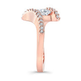 Sideways Princess Cut Lab Diamond Engagement Ring