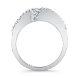 Sideways Princess Cut Lab Diamond Engagement Ring
