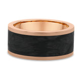 10mm Textured Carbon Fiber and Rose Gold Band