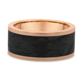 10mm Textured Carbon Fiber and Rose Gold Band