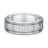 Unique Bezel Princess Cut Diamond Wedding Band
