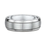 7mm Plain Brushed Center Gold Wedding Band