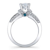 Unique Vintage Blue Diamond Accent Ring