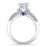 Unique Vintage Blue Sapphire Accent Ring