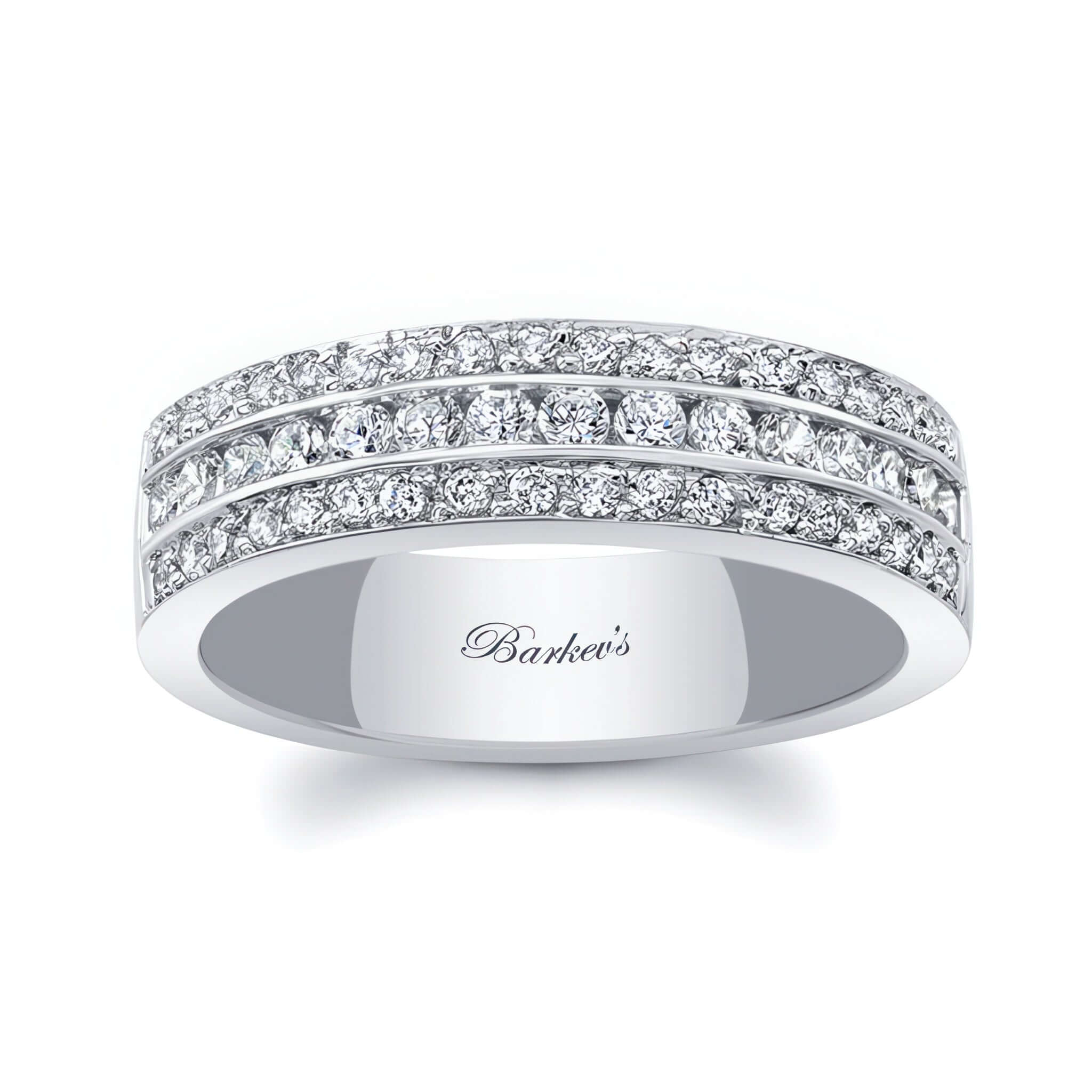 Mens Three Row Diamond Wedding Band Barkev's – Barkev's