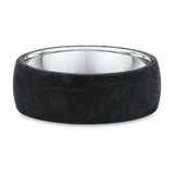 8mm Textured Carbon Fiber and White Gold Band