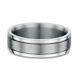 6mm Grooved Gold And Titanium Wedding Band