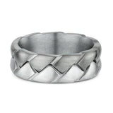 7mm Woven Titanium and White Gold Band