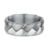 7mm Woven Titanium and White Gold Band