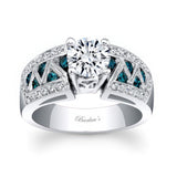 Vintage Blue Diamond Accent Moissanite Ring