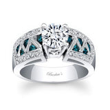 Vintage Blue Diamond Accent Moissanite Ring