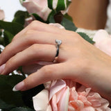 Double Prong Princess Cut Moissanite Solitaire Ring