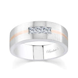 3 Stone Princess Cut Diamond Mens Wedding Band