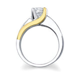 1 Carat Moissanite Split Shank Solitaire Ring