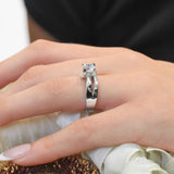 1 Carat Moissanite Split Shank Solitaire Ring
