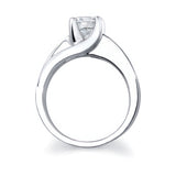 1 Carat Moissanite Split Shank Solitaire Ring