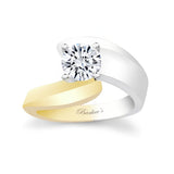 Curved Solitaire Moissanite Ring