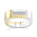 Mens 4 Stone Princess Cut Diamond Wedding Band